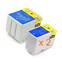 Epson C42 C42SX C42UX C44UX C46 Comp. 3 pack. 2 Black + 1 colour