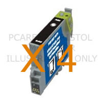 Epson C64 C66 C84 C84N C84NW C86 CX6400 CX6600 Comp. 4 Blacks