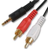 3.5mm Jack to 2 x RCA Phono Audio Cable Gold 10m Lead