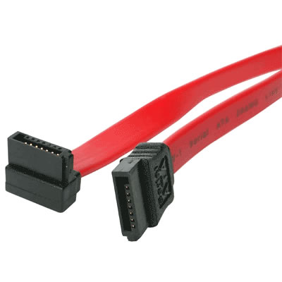 SATA Data Cable, Serial ATA 45 cm Lead, 1 right angle end