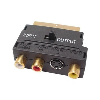 Scart Adaptor Phono RCA and SVHS S-Video and Switch