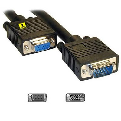 VGA Monitor Extension Cable Black 0.5 m