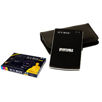 Icy Box 2.5" IDE/PATA USB2 Black External HDD Caddy with pouch IB-250U-B